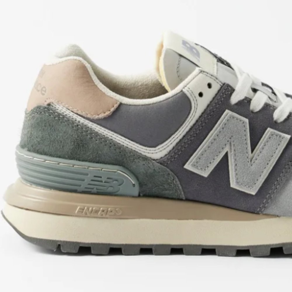 NEW BALANCE 574 suede, leather and mesh trainers